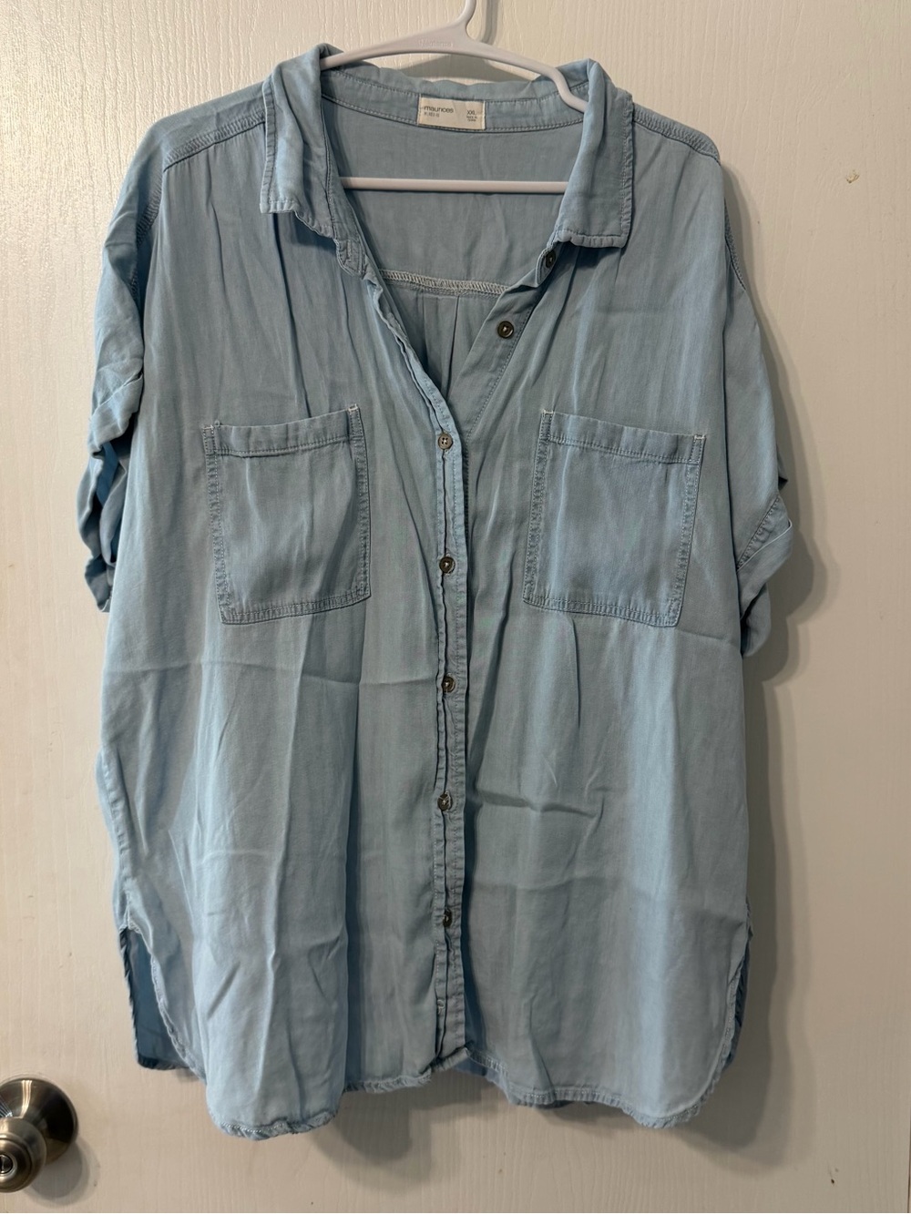 Maurices Light Blue Button-Down Shirt